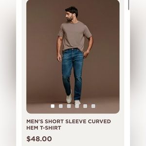 Men's Short Sleeve Curved Hem T-Shirt - Mocha - Mocha / XL 

Worn only one time